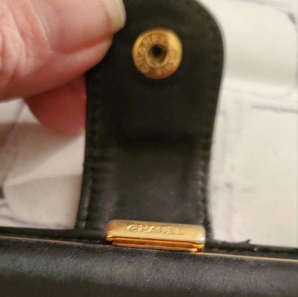 Chanel Black Embossed Caviar Leather long wallett vintage - Picture 15 of 16